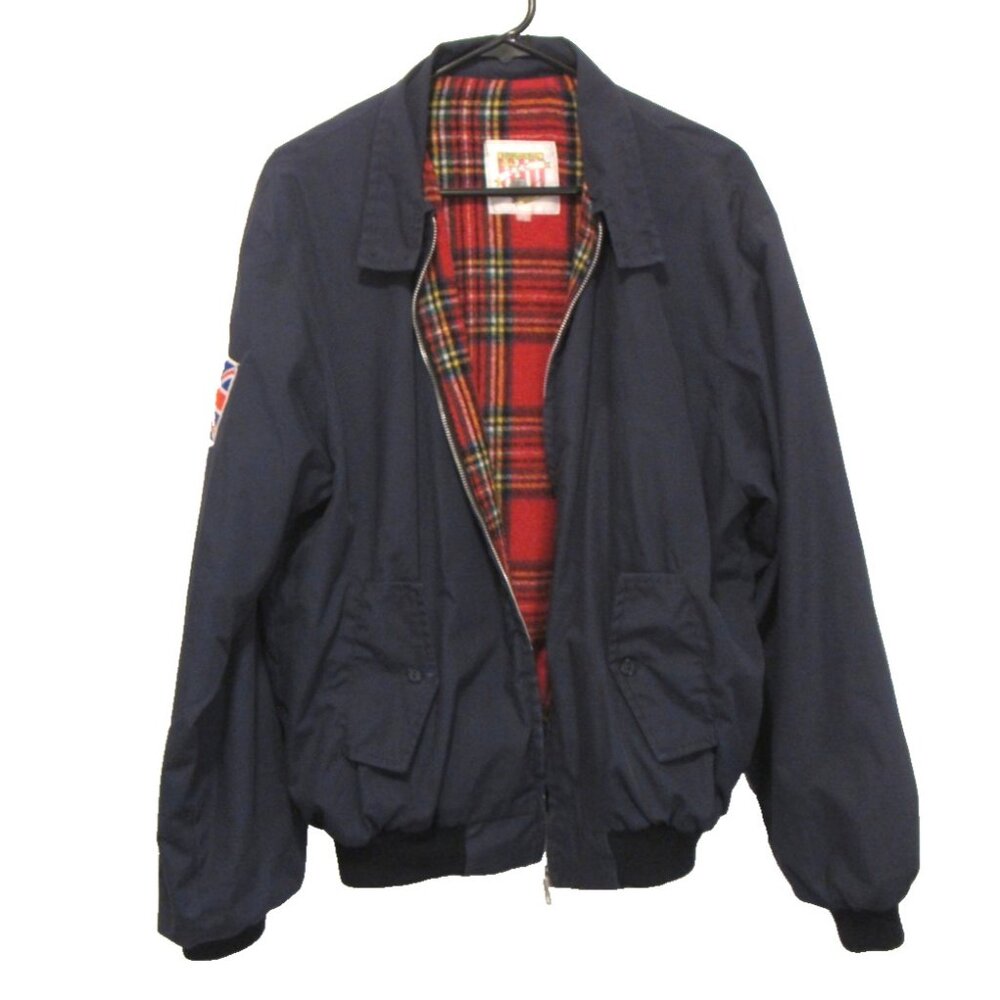 Vintage CCC London 1980's Navy Blue Harrington Bomber Jacket, Men's L Made in UK